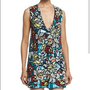 Alice + Olivia Odell Sleeveless Floral Sequin Dress, Multicolor